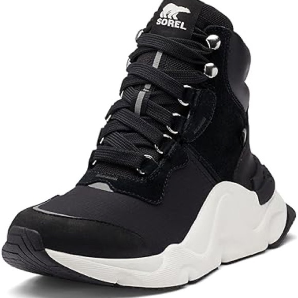 SOREL
Kinetic Impact Conquest Black Sea Salt Waterproof Sneaker Boots Size 9 - Picture 1 of 11